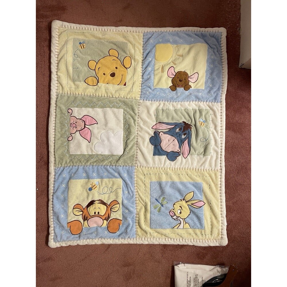 Disney Classic Winnie The Pooh & Friends Patchwork Fleece Baby Blanket 43"x34" - Picture 14 of 14